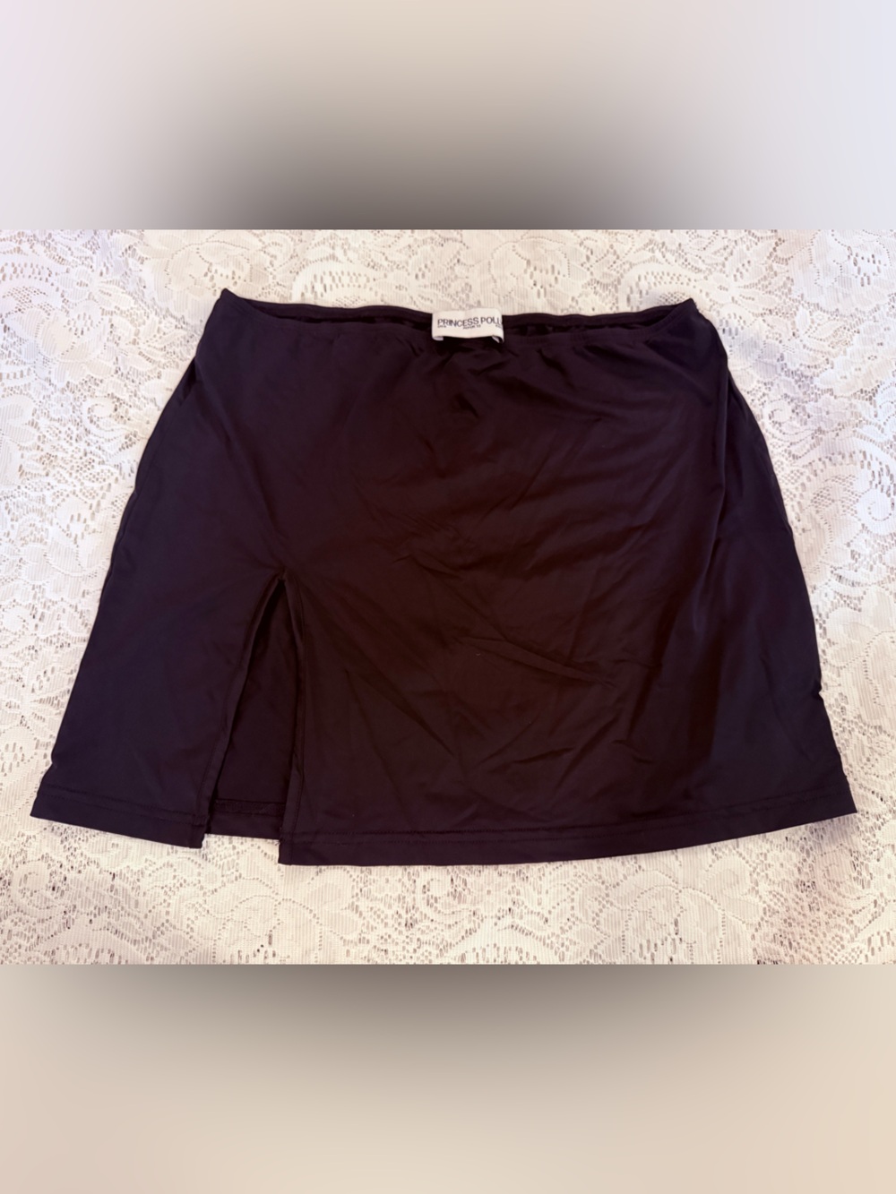 Princess Polly Black Slit Mini Skirt